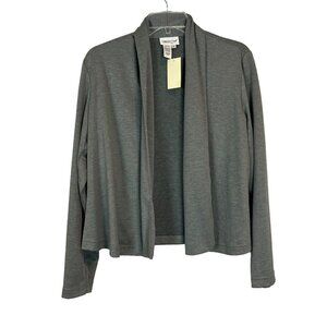 Coldwater‎ Creek Gray Open Front Knit Cardigan Jacket Size 6 Casual Soft
